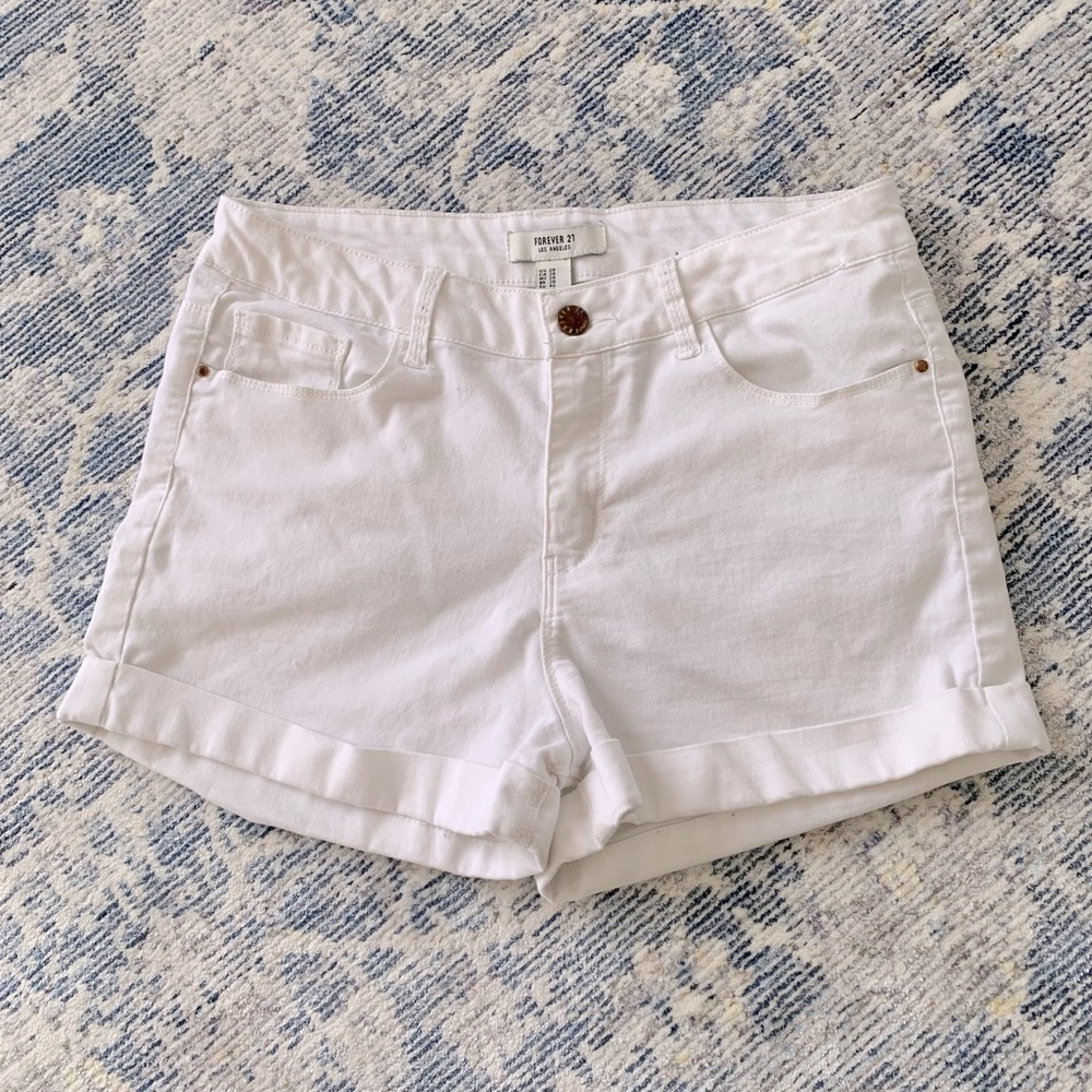 White denim shorts